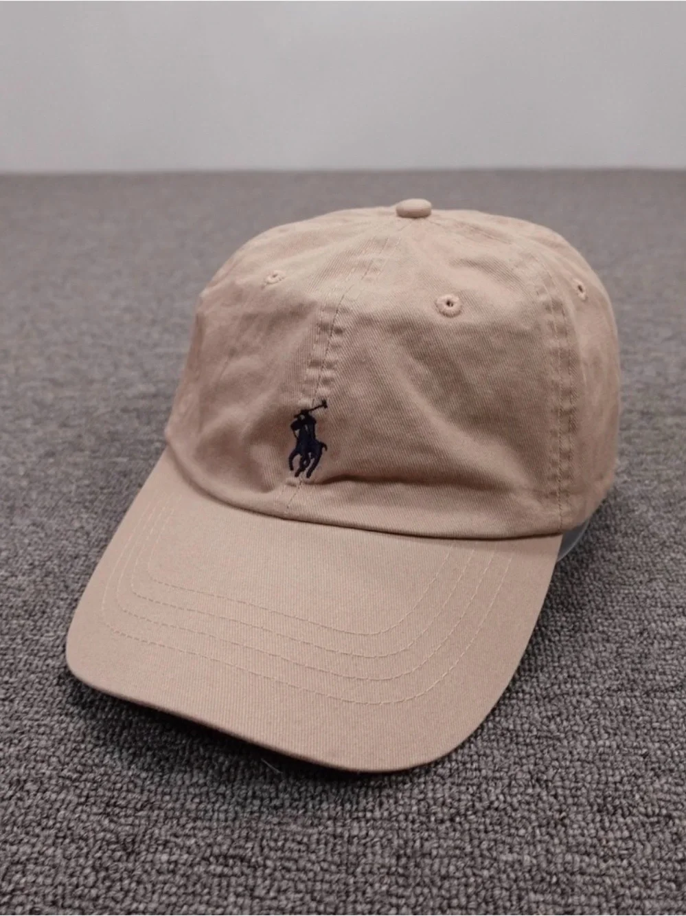 Polo Ralph Lauren Hat Cap Strap Back Mens One Size Beige Twill Baseball Logo
